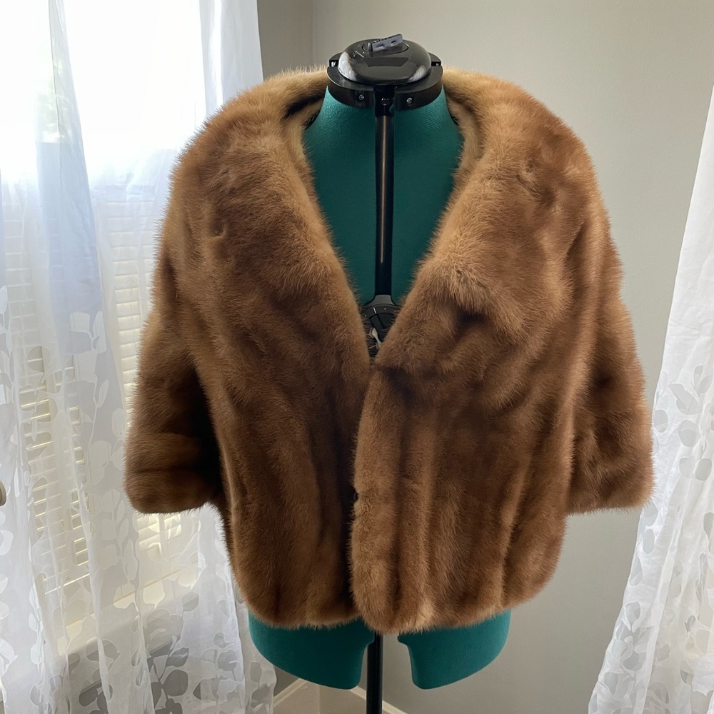VINTAGE LEVY’s Mink crop coat - real fur - size Large